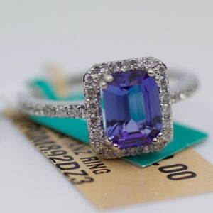 NEW EFFY 14k White Gold Tanzanite And Diamond Ring